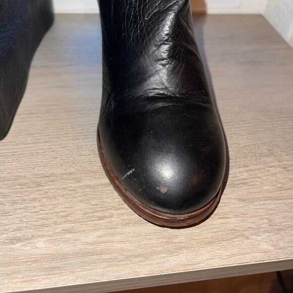 Seychelles Obsidian Black Round Toe Leather Knee High Boots Block Heel Women - Picture 6 of 15